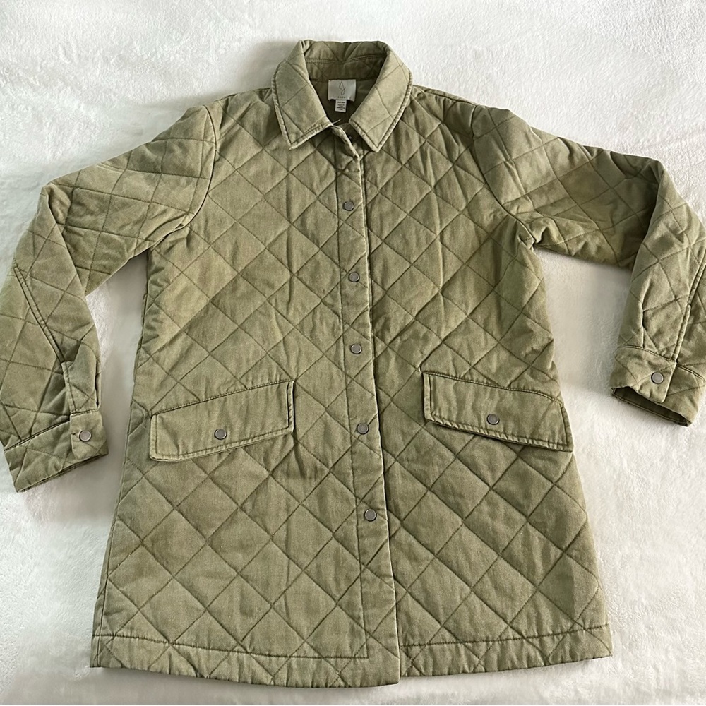 Joie Quilted Barn Jacket Green Medium